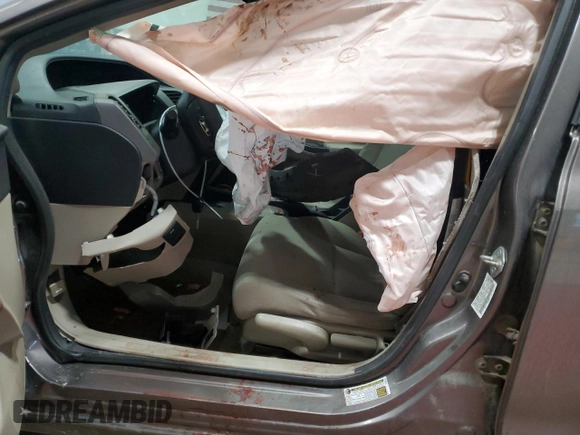 2012 Honda Civic EX with VIN 19XFB2F80CE320346, listed as a Copart auction lot 53514955 with Not Provided miles and Salvage Title. Bid and sale history available at DreamBid. Image 7.