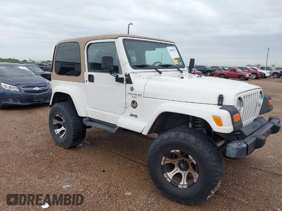 2001 Jeep Wrangler Sahara with VIN 1J4FA59S71P365271, listed as a IAAI auction lot 41889948 with 144,357 mi miles. Bid and sale history available at carsss.com. Image 1.