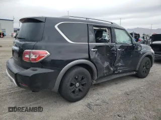 2017 Nissan Armada SV with VIN JN8AY2ND5H9005792, listed as a Copart auction lot 48800165 with 100,316 mi miles and Salvage Title. Bid and sale history available at carsss.com. Image 3.