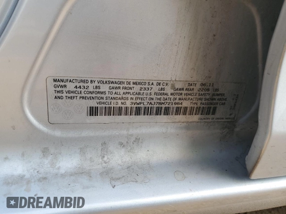 2011 Volkswagen Jetta TDI z VIN 3VWPL7AJ7BM721984, wystawiony jako Copart lot #58235435 z przebiegiem 134 992 mil mil oraz Szkoda całkowita • Salvage title. Historia ofert i sprzedaży dostępna na DreamBid. Obrazek 12.