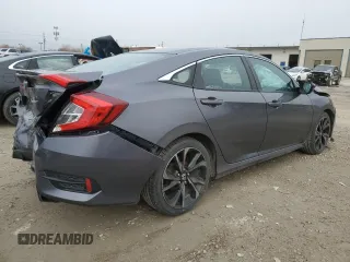 2019 Honda Civic Sport with VIN 2HGFC2F85KH581389, listed as a Copart auction lot 47922085 with 56,050 mi miles and Salvage Title. Bid and sale history available at DreamBid. Image 3.