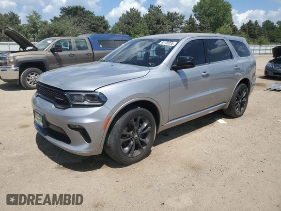 2021 Dodge Durango SXT Plus with VIN 1C4RDJAG7MC522352, listed as a Copart auction lot 62340385 with 76,593 mi miles and Salvage title. Bid and sale history available at DreamBid. Image 1.