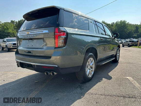2023 Chevrolet Suburban Premier with VIN 1GNSCFKD0PR550962, listed as a Copart auction lot 63825105 with 24,722 mi miles and Salvage title. Bid and sale history available at DreamBid. Image 3.