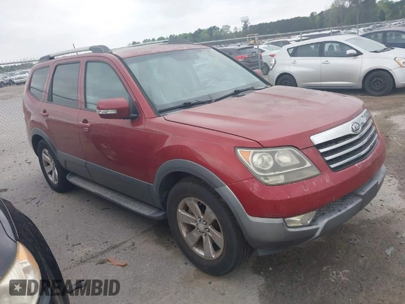 2009 Kia Borrego EX with VIN KNDJH741395010983, listed as a IAAI auction lot 41981799 with 152,278 mi miles. Bid and sale history available at carsss.com. Image 1.