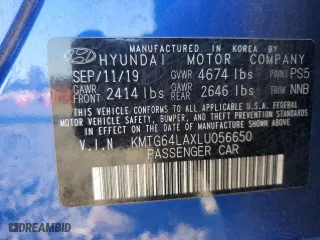 2020 Genesis G70 2.0T with VIN KMTG64LAXLU056650, listed as a Copart auction lot 79948164 with 26,726 mi miles and Salvage Title. Bid and sale history available at carsss.com. Image 13.