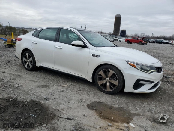 2019 Kia Optima LX with VIN 5XXGT4L35KG328227, listed as a Copart auction lot 46024995 with 107,135 mi miles and Salvage Title. Bid and sale history available at carsss.com. Image 4.