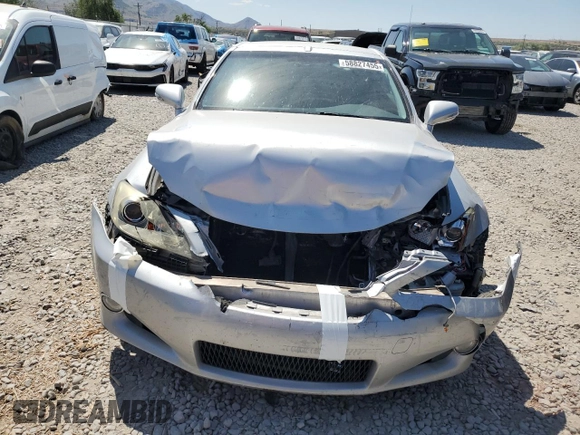 2010 Lexus IS 350 C with VIN JTHFE2C21A2501066, listed as a Copart auction lot 58827455 with 124,657 mi miles and Salvage title. Bid and sale history available at DreamBid. Image 5.
