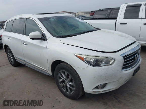 2013 Infiniti JX35 with VIN 5N1AL0MN0DC336166, listed as a IAAI auction lot 41921008 with 210,268 mi miles and . Bid and sale history available at DreamBid. Image 1.