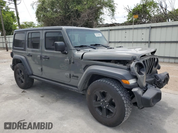 2020 Jeep Wrangler Unlimited Sport S with VIN 1C4HJXDN1LW235278, listed as a Copart auction lot 53735465 with 71,525 mi miles and Salvage title. Bid and sale history available at DreamBid. Image 4.