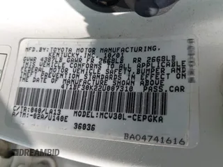 2002 Toyota Camry XLE z VIN 4T1BF30K22U007310, wystawiony jako IAAI lot #42419765 z przebiegiem 206 050 mil mil oraz . Historia ofert i sprzedaży dostępna na DreamBid. Obrazek 9.