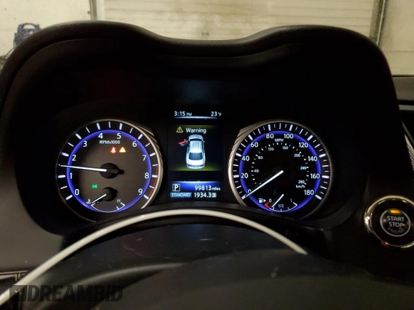 2015 Infiniti Q50 Sport with VIN JN1BV7AR5FM407039, listed as a Copart auction lot 45882655 with 99,813 mi miles and Salvage title. Bid and sale history available at DreamBid. Image 9.