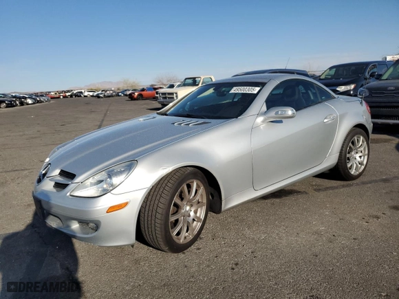 2005 Mercedes-Benz SLK-Class with VIN WDBWK56F45F023832, listed as a Copart auction lot 49500305 with 72,348 mi miles and Salvage Title. Bid and sale history available at carsss.com. Image 1.