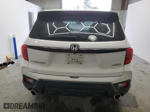 2023 Honda Passport EX-L with VIN 5FNYF8H56PB008485, listed as a Copart auction lot 47852225 with 52,543 mi miles and Salvage Title. Bid and sale history available at carsss.com. Image 6.