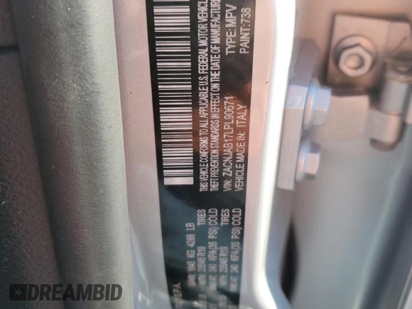 2020 Jeep Renegade Altitude with VIN ZACNJAB17LPL90671, listed as a Copart auction lot 43420384 with 30,462 mi miles and . Bid and sale history available at DreamBid. Image 13.