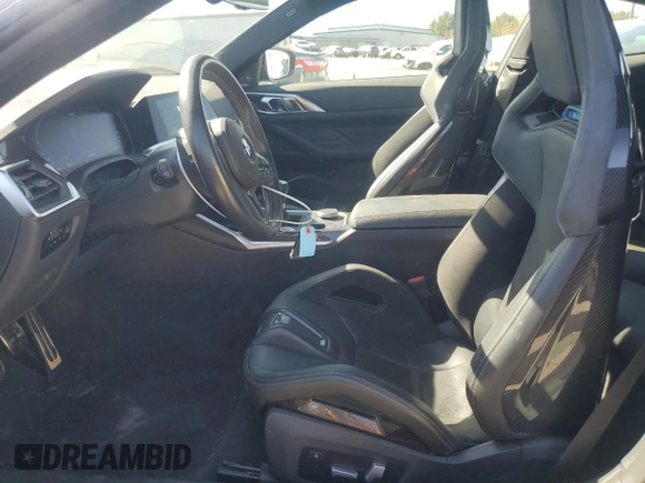 2021 BMW M4 with VIN WBS53AZ00MCH23658, listed as a Copart auction lot 75680694 with 23,816 mi miles and Salvage Title. Bid and sale history available at carsss.com. Image 7.