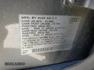 2017 Audi Q7 Premium Plus with VIN WA1LAAF73HD002389, listed as a Copart auction lot 45094155 with 107,686 mi miles and Salvage Title. Bid and sale history available at carsss.com. Image 13.