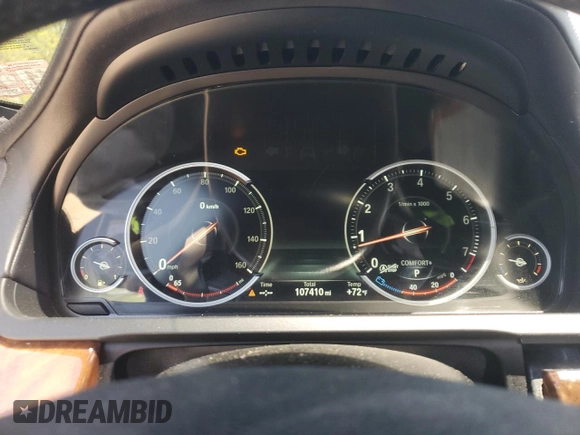 2014 BMW 7 Series 750i xDrive with VIN WBAYB6C52ED224536, listed as a Copart auction lot 54397595 with 107,410 mi miles and Salvage title. Bid and sale history available at DreamBid. Image 9.