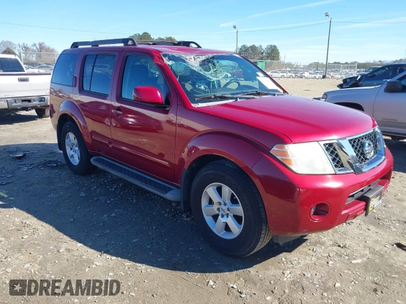 2008 Nissan Pathfinder S with VIN 5N1AR18U98C643086, listed as a IAAI auction lot 41282206 with 134,388 mi miles. Bid and sale history available at carsss.com. Image 1.