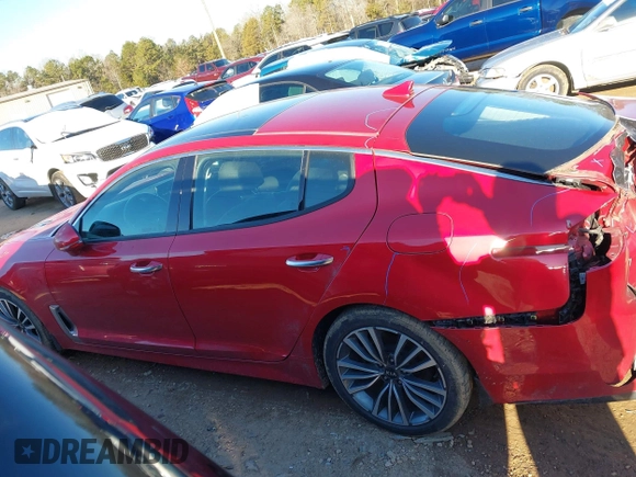 2019 Kia Stinger with VIN KNAE15LA2K6046124, listed as a IAAI auction lot 41348793 with 58,162 mi miles. Bid and sale history available at carsss.com. Image 15.