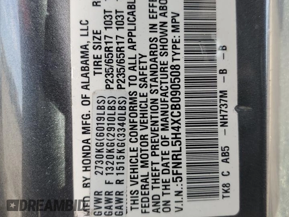 2012 Honda Odyssey EX with VIN 5FNRL5H4XCB090508, listed as a Copart auction lot 55414565 with 207,346 mi miles and Clean Title. Bid and sale history available at carsss.com. Image 13.