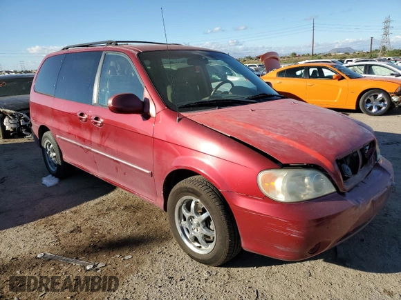 2005 Kia Sedona LX with VIN KNDUP132156669009, listed as a Copart auction lot 76936094 with 124,989 mi miles and Salvage Title. Bid and sale history available at carsss.com. Image 4.