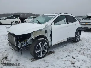 2021 Hyundai Kona Limited with VIN KM8K3CA53MU731771, listed as a Copart auction lot 43697275 with 43,539 mi miles and Salvage Title. Bid and sale history available at carsss.com. Image 1.