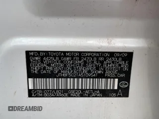 2010 Lexus IS 250 with VIN JTHBF5C21A5109541, listed as a Copart auction lot 60734025 with 243,289 mi miles and Clean title. Bid and sale history available at DreamBid. Image 10.