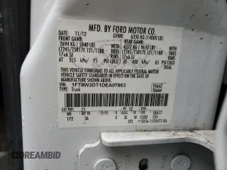 2013 Ford F-350 XL с VIN 1FT8W3DT1DEA07863, выставлен на аукционе Copart как лот 46672125 с пробегом 241 673 миль миль и Списание • Salvage title. История ставок и продаж доступна на DreamBid. Изображение 14.