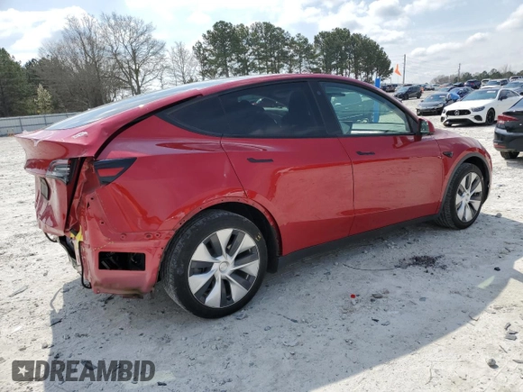 2021 Tesla Model Y Standard Range with VIN 5YJYGDED3MF107259, listed as a Copart auction lot 48566935 with 68,561 mi miles and Salvage Title. Bid and sale history available at carsss.com. Image 3.