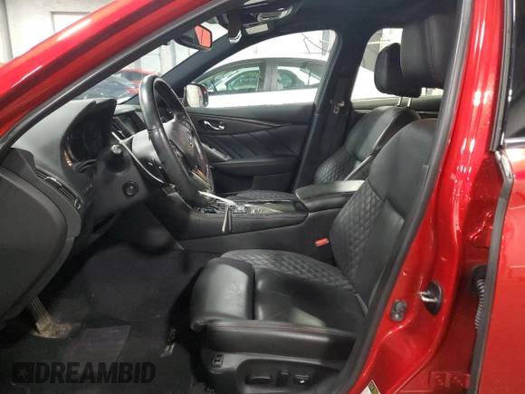 2021 Infiniti Q50 Red Sport 400 with VIN JN1FV7DR0MM880308, listed as a Copart auction lot 86103434 with 27,845 mi miles and Salvage Title. Bid and sale history available at DreamBid. Image 7.