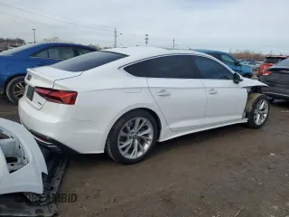 2020 Audi A5 Sportback Premium with VIN WAUANCF50LA004944, listed as a Copart auction lot 43199955 with 77,780 mi miles and Salvage Title. Bid and sale history available at carsss.com. Image 3.