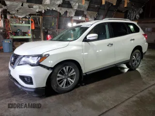 2019 Nissan Pathfinder SL z VIN 5N1DR2MMXKC593072, wystawiony jako Copart lot #48121825 z przebiegiem 88 506 mil mil oraz Szkoda całkowita • Salvage title. Historia ofert i sprzedaży dostępna na DreamBid. Obrazek 1.