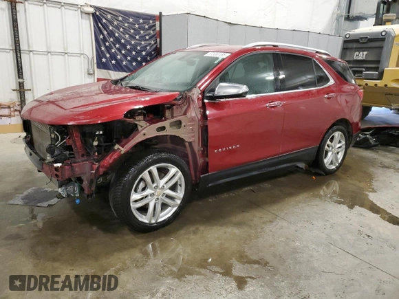 2019 Chevrolet Equinox Premier with VIN 2GNAXYEX7K6260739, listed as a Copart auction lot 87588135 with 127,169 mi miles and Salvage Title. Bid and sale history available at carsss.com. Image 1.