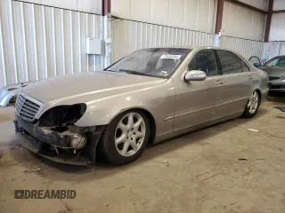 2003 Mercedes-Benz S-Class 4.3L with VIN WDBNG83J73A366605, listed as a Copart auction lot 77645264 with 0 mi miles and Salvage Title. Bid and sale history available at carsss.com. Image 1.