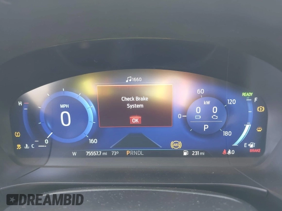 2020 Ford Escape SE Sport Hybrid with VIN 1FMCU0BZ5LUC51957, listed as a IAAI auction lot 42493879 with 75,557 mi miles and . Bid and sale history available at DreamBid. Image 7.