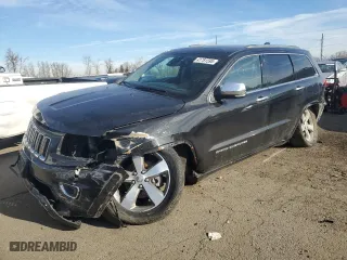 2014 Jeep Grand Cherokee Overland with VIN 1C4RJFCG8EC437489, listed as a Copart auction lot 41781595 with 174,862 mi miles and Salvage Title. Bid and sale history available at carsss.com. Image 1.