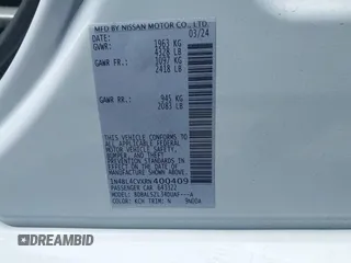 2024 Nissan Altima SR z VIN 1N4BL4CVXRN400409, wystawiony jako IAAI lot #42075648 z przebiegiem 9 108 mil mil oraz . Historia ofert i sprzedaży dostępna na DreamBid. Obrazek 9.