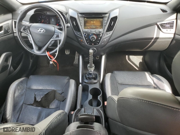 2016 Hyundai Veloster Turbo with VIN KMHTC6AE4GU286127, listed as a Copart auction lot 51577305 with 91,348 mi miles and Salvage Title. Bid and sale history available at carsss.com. Image 8.
