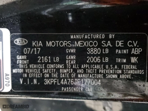 2018 Kia Forte LX with VIN 3KPFL4A76JE177004, listed as a Copart auction lot 84804984 with 68,343 mi miles and Salvage Title. Bid and sale history available at carsss.com. Image 12.