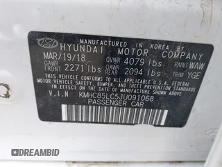 2018 Hyundai Ioniq Limited z VIN KMHC85LC5JU091068, wystawiony jako IAAI lot #42034072 z przebiegiem 91 766 mil mil oraz . Historia ofert i sprzedaży dostępna na DreamBid. Obrazek 9.