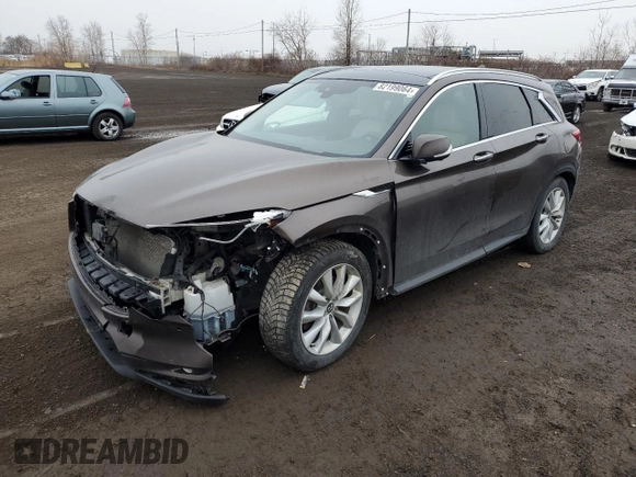 2019 Infiniti QX50 Pure with VIN 3PCAJ5M37KF108445, listed as a Copart auction lot 82199064 with 133,707 mi miles and Salvage title. Bid and sale history available at DreamBid. Image 1.