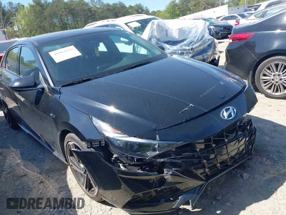 2023 Hyundai Elantra N Line z VIN KMHLR4AF9PU517535, wystawiony jako IAAI lot #41983629 z przebiegiem 20 988 mil mil oraz . Historia ofert i sprzedaży dostępna na DreamBid. Obrazek 1.