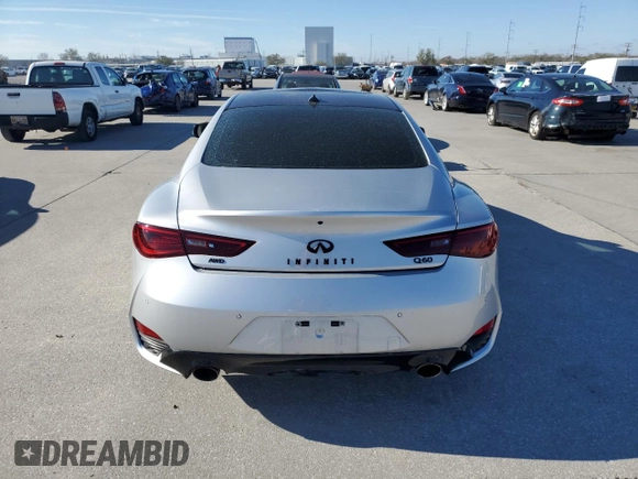 2018 Infiniti Q60 Luxe with VIN JN1EV7EL5JM391498, listed as a Copart auction lot 38105343 with 24,975 mi miles and . Bid and sale history available at DreamBid. Image 6.