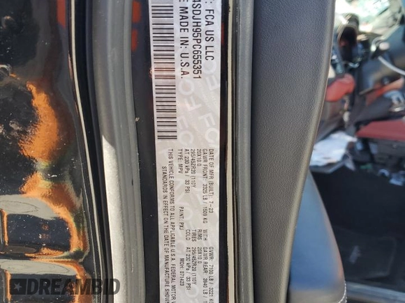 2023 Dodge Durango SRT Hellcat Premium with VIN 1C4SDJH95PC655351, listed as a Copart auction lot 75793474 with Not Provided miles and Salvage Title. Bid and sale history available at DreamBid. Image 13.