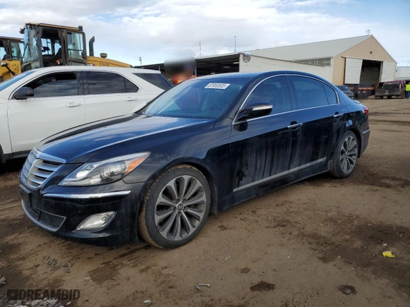 2013 Hyundai Genesis 5.0L R-Spec with VIN KMHGC4DH9DU253020, listed as a Copart auction lot 87955505 with 87,771 mi miles and Salvage Title. Bid and sale history available at carsss.com. Image 1.