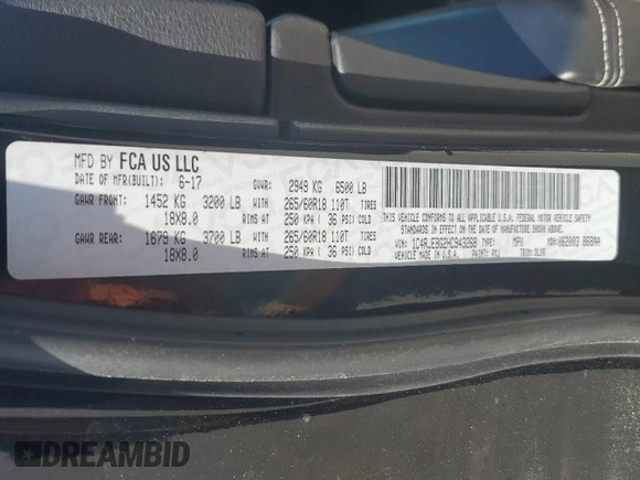 2017 Jeep Grand Cherokee Limited with VIN 1C4RJEBG2HC943268, listed as a Copart auction lot 50553945 with 160,459 mi miles and Salvage title. Bid and sale history available at DreamBid. Image 15.