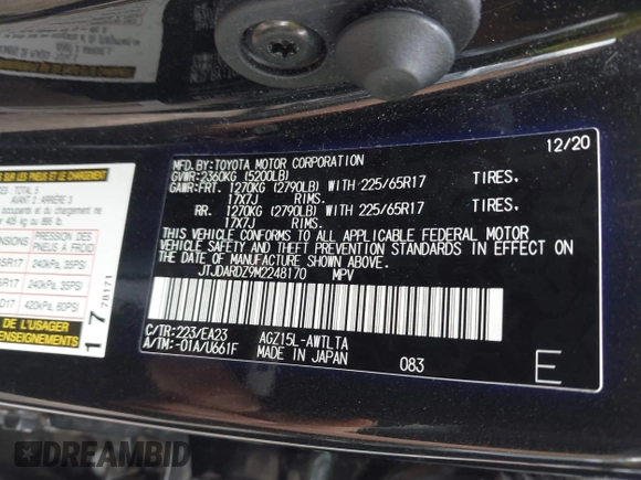 2021 Lexus NX 300 z VIN JTJDARDZ9M2248170, wystawiony jako IAAI lot #42523061 z przebiegiem 53 430 mil mil oraz . Historia ofert i sprzedaży dostępna na DreamBid. Obrazek 9.