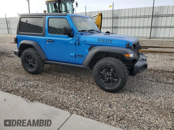 2021 Jeep Wrangler Sport S with VIN 1C4GJXAG2MW819658, listed as a Copart auction lot 43348205 with 27,169 mi miles and Salvage Title. Bid and sale history available at DreamBid. Image 4.