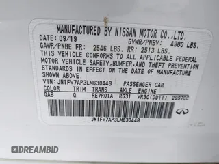 2020 Infiniti Q50 Red Sport 400 с VIN JN1FV7AP3LM630448, выставлен на аукционе IAAI как лот 41732776 с пробегом 35 161 миль миль и . История ставок и продаж доступна на DreamBid. Изображение 9.