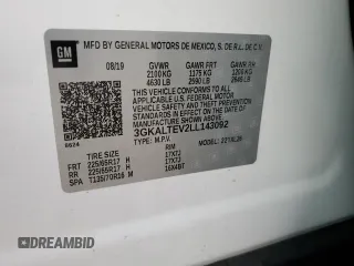 2020 GMC Terrain SLE z VIN 3GKALTEV2LL143092, wystawiony jako Copart lot #46863355 z przebiegiem 47 666 mil mil oraz Szkody całkowita. Historia ofert i sprzedaży dostępna na DreamBid. Obrazek 13.